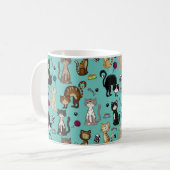 Hübsches Funny Cat Pattern Kaffeetasse (Vorderseite Links)