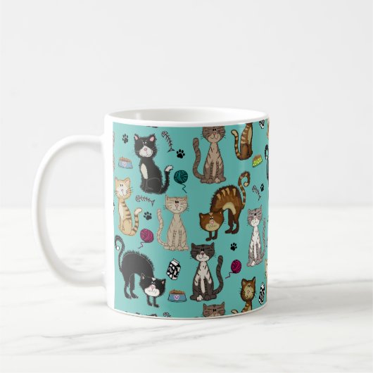 Hübsches Funny Cat Pattern Kaffeetasse (Links)