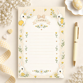 Hübsches Gänseblümchen-Hasen-Linien-Schreibpapier Briefpapier