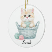 Hübsches Garn-Kätzchen-Ornament Keramik Ornament (Links)