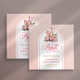 Hübsches Gastbuch mit Blüten und Prosecco-Rosa-Gol Gästebuch