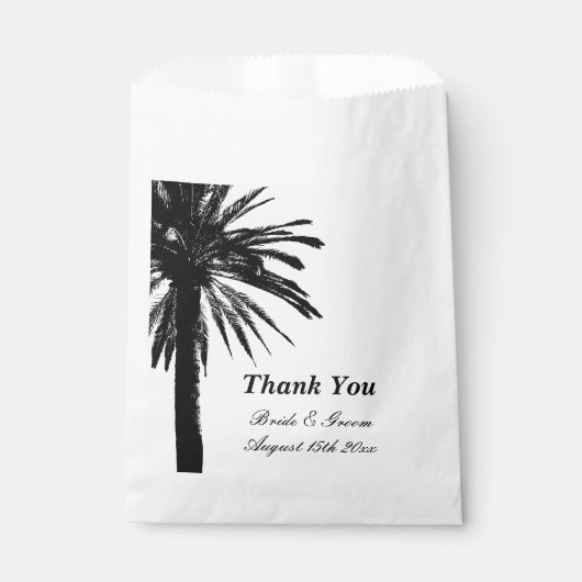 Hübsches Gastgeschenk mit Palmen Geschenktütchen (Vorderseite)