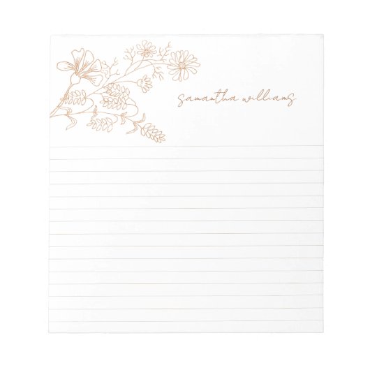 Hübsches, geblümtes Notizblock (Vorderseite)