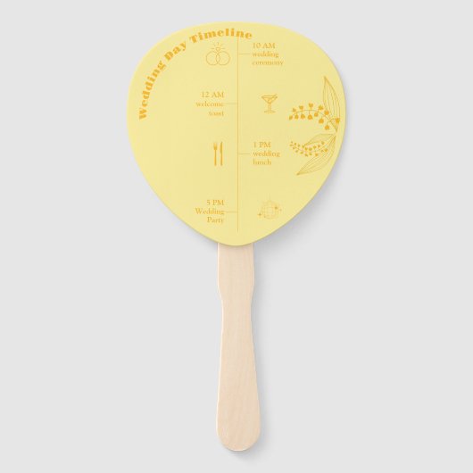 Hübsches, gebogenes Hochzeitsprogramm Fächer (Vorderseite)