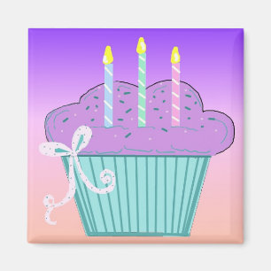 Hübsches Geburtstags-Cupcake-Design Magnet