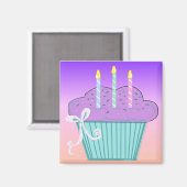 Hübsches Geburtstagskupcake-Design Magnet (Vorderseite/Rückseite)