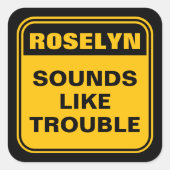 Hübsches Gelb klingt wie ein Warnzeichen Quadratischer Aufkleber (Vorderseite)