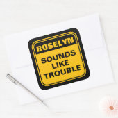 Hübsches Gelb klingt wie ein Warnzeichen Quadratischer Aufkleber (Umschlag)