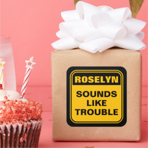 Hübsches Gelb klingt wie ein Warnzeichen Quadratischer Aufkleber