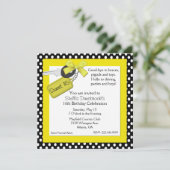 Hübsches Gelb, Schwarzweiss-Einladung des Einladung (Stehend Vorderseite)