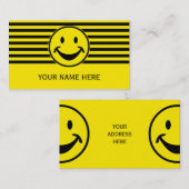 Hübsches Gelb & Streifen + Ihr Rücken. Idee Visitenkarte (Vorne/Hinten)