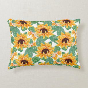 Hübsches Gelb- und Grünmuster Dekokissen