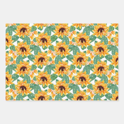 Hübsches Gelb- und Grünmuster Geschenkpapier Set (Vorderseite 2)