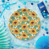 Hübsches Gelb- und Grünmuster Pappteller (Party)