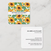 Hübsches Gelb- und Grünmuster Quadratische Visitenkarte (Vorne/Hinten)