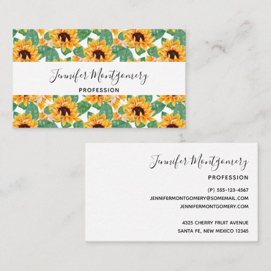 Hübsches Gelb- und Grünmuster Visitenkarte (Vorne/Hinten)