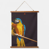 Hübsches Gelbbvögeltier Wandteppich Mit Holzrahmen (Vorderseite 2)