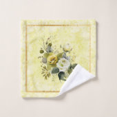 Hübsches Gelbes Blumendach Handtuchhalter-Set Badhandtuch Set (Waschlappen)