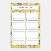 Hübsches gelbes Blumenmuster für Listen Post-it Klebezettel (Vorderseite)