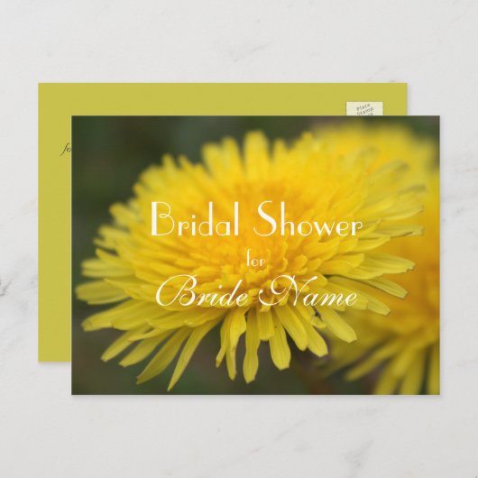 Hübsches gelbes Brautparty aus der Blume Einladungspostkarte (Vorne/Hinten)