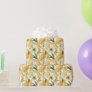 Hübsches gelbes Frühlingsblumen-Geschenkpapier Geschenkpapier