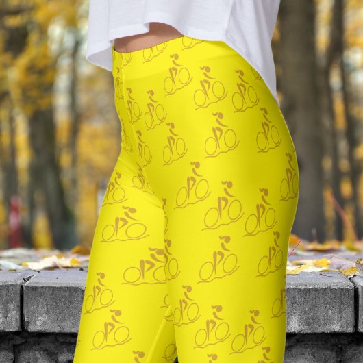 Hübsches Gelbes Mountainbike-Muster Leggings