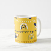 Hübsches gelbes Regenbogenmuster Kaffeetasse (VorderseiteRechts)