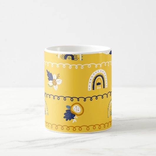 Hübsches gelbes Regenbogenmuster Kaffeetasse (Mittel)