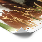 Hübsches Gepunktetes Pferd und Rustikaler Stall Poster (Ecke)