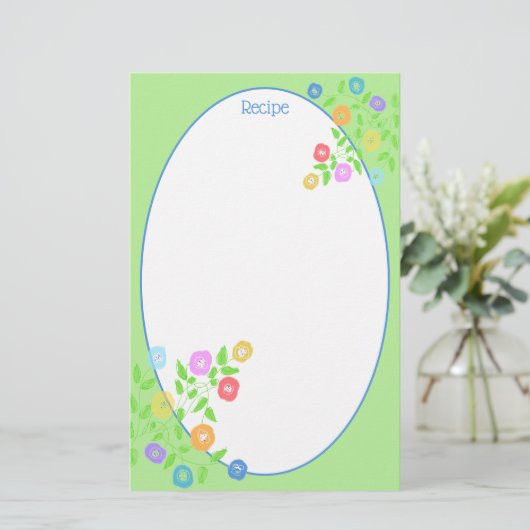 Hübsches, geschwungenes Rezept Briefpapier (Stehend Vorderseite)