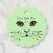 Hübsches Gesicht des Katzenschwarzes Zeichnend Hel Geschenkanhänger (Vorderseite)