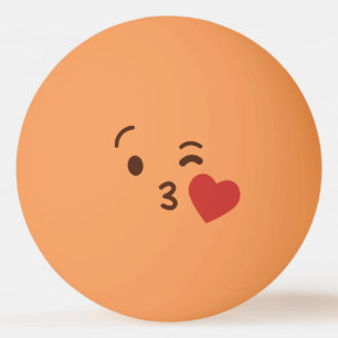 Hübsches Gesicht. Emoji. Emoticon. Liebe Sie! Tischtennisball