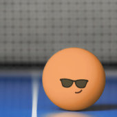 Hübsches Gesicht. Emoji. Emoticon. Mr. Cool! Tischtennisball (Netto)