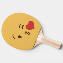 Hübsches Gesicht. Emoji. Emoticon. Tischtennis Schläger