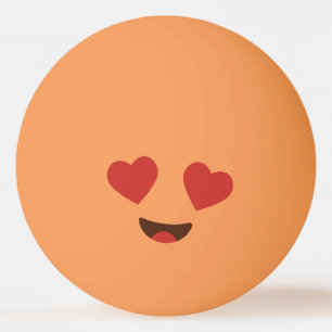 Hübsches Gesicht. Emoji. Emoticon. Tischtennisball