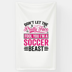 Hübsches Gesicht Fußball-Biest Vintage-Shirt-Desig Banner