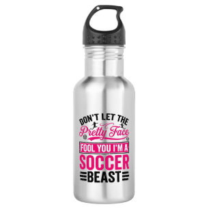 Hübsches Gesicht Fußball-Biest Vintage-Shirt-Desig Edelstahlflasche