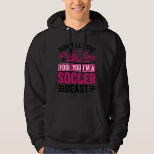 Hübsches Gesicht Fußball-Biest Vintage-Shirt-Desig Hoodie