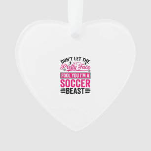 Hübsches Gesicht Fußball-Biest Vintage-Shirt-Desig Ornament