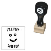 Hübsches Gesicht mit Text Sehr gutes Ei Gummistempel (Stempel)