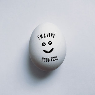Hübsches Gesicht mit Text Sehr gutes Ei Gummistempel
