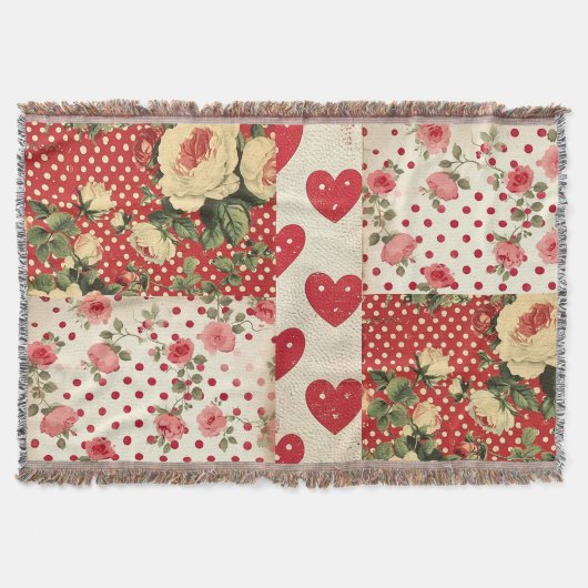 Hübsches gestörtes Aussehen Vintages Shabby Chic Decke (Vorderseite)