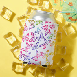Hübsches Girl Bright Butterfly Pattern Iridescent Dosenkühler