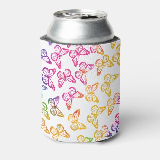 Hübsches Girl Bright Butterfly Pattern Iridescent Dosenkühler (Kanne Rückseite)