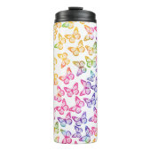 Hübsches Girl Bright Butterfly Pattern Iridescent Thermosbecher (Vorderseite)