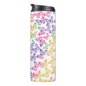 Hübsches Girl Bright Butterfly Pattern Iridescent Thermosbecher (Nach rechts gedreht)