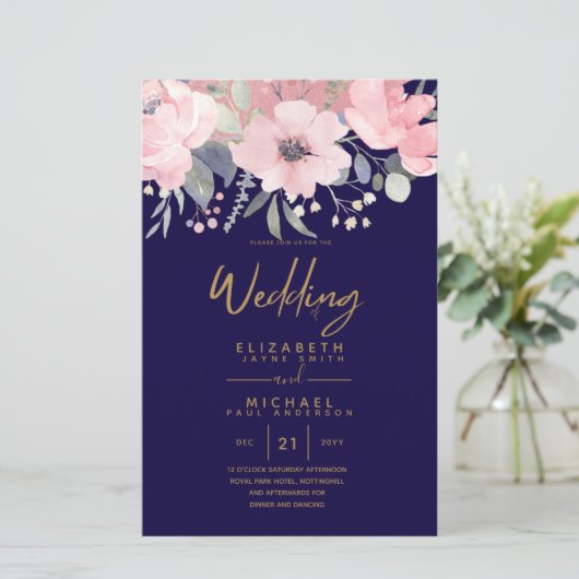 Hübsches Girl Budget Rosegold Blush Pink Floral A9 (Stehend Vorderseite)