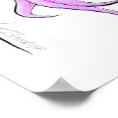 Hübsches Girl-Cartoon-Portrait Rosa Haar Niedliche Poster (Ecke)