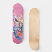 Hübsches Girl Floral Sea Turtle Deck Skateboard (Vorderseite)