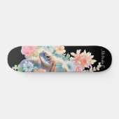 Hübsches Girl Floral Sea Turtle Deck Skateboard (Horizontal)